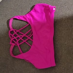 Hot pink sports bra